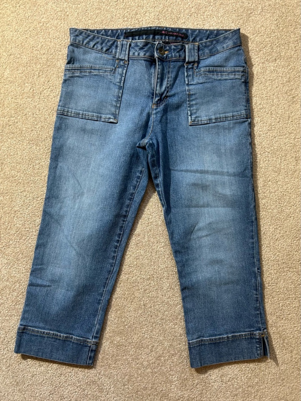 Calvin Klein Blue Denim Jeans Capris Straight Fit Womens 11